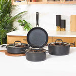 Karaca BioDiamond Pro 7-Piece Non-Stick Induction Cookware Set, Black