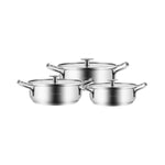 Karaca Alaz Stainless Steel 6-Piece Induction Cookware Set, Silver