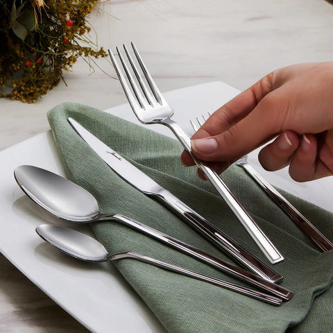 Jumbo Athena 60-Piece Stainless Steel Cutlery Set for 12 People, Silver