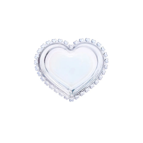 Karaca Rory Heart Glass CerealSoup Bowl, 13cm, Transparent