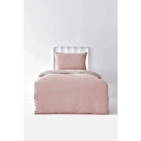 Karaca Home Duvet Cover Set, Single, Powder Pink Beige