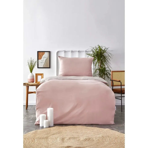 Karaca Home Duvet Cover Set, Single, Powder Pink Beige