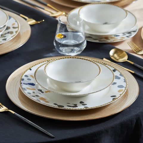 Karaca Ortiga 24-Piece Porcelain Dinner Set for 6 People, Multi