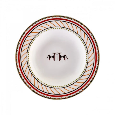 Karaca X Arslantepe Porcelain Pasta Bowl, 20cm, White Multi