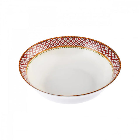 Karaca X Arslantepe Porcelain Serving Bowl, 23cm, White Multi