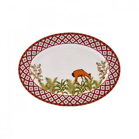 Karaca X Arslantepe Porcelain Serving Platter, 25cm, White Multi