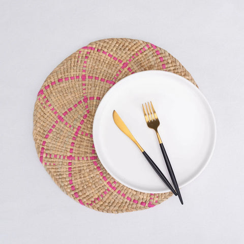 Karaca Home Wilton Placemat Set, 2 Piece, 38cm, Straw Pink