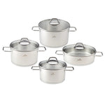 Jumbo Malibu 8-Piece Stainless Steel Induction Cookware Set, Silver