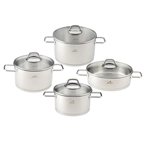 Jumbo Malibu 8-Piece Stainless Steel Induction Cookware Set, Silver