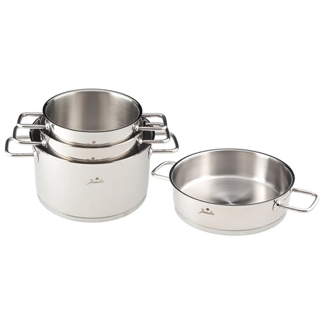 Jumbo Malibu 8-Piece Stainless Steel Induction Cookware Set, Silver