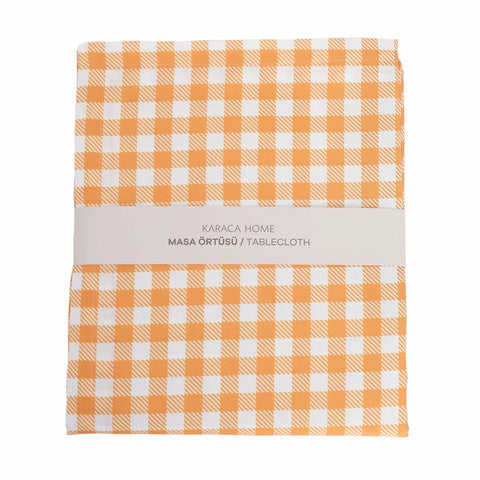 Karaca Home Ecose Tablecloth, 160cmx220cm, Orange Multi