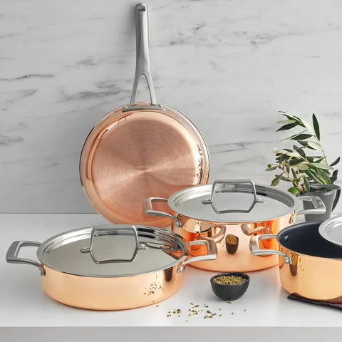 Karaca 3Ply PowerSteel 7-Piece Copper Cookware Set, Copper