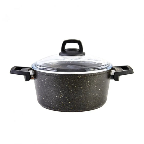 Karaca Blackgold Biogranite 7-Piece Non-Stick Cookware Set, Black Gold