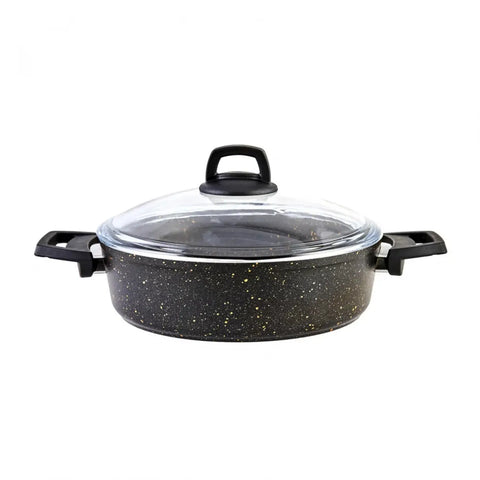 Karaca Blackgold Biogranite 7-Piece Non-Stick Cookware Set, Black Gold