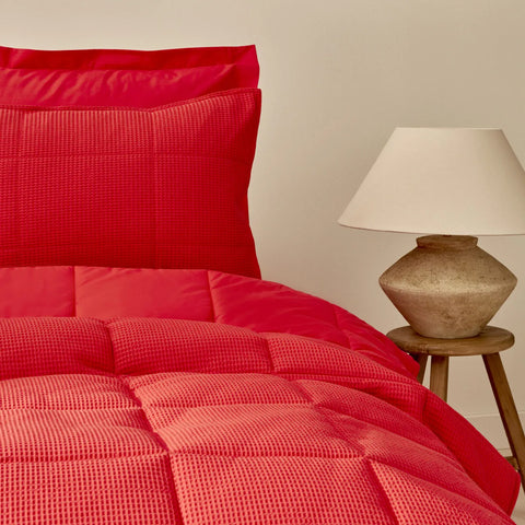 Karaca Home Muse Spring Comfort 100% Turkish Cotton Bedspread Set with Bed Sheet, Double, Coral