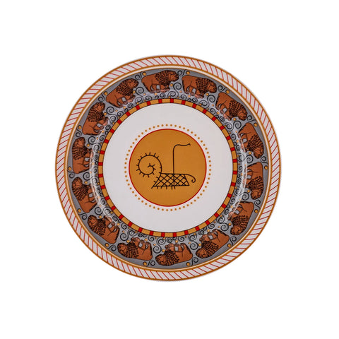 Karaca X Arslantepe Porcelain Side Plate, 20cm, Orange Multi