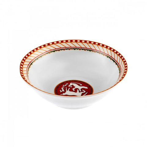 Karaca X Arslantepe Mühür Arslan Porcelain Snack Bowl, 14cm, White Multi