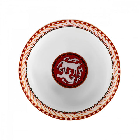 Karaca X Arslantepe Mühür Arslan Porcelain Snack Bowl, 14cm, White Multi