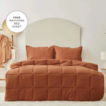 Karaca Home Muse Spring Comfort 100% Turkish Cotton Bedspread Set with Bed Sheet, Double, Terracotta