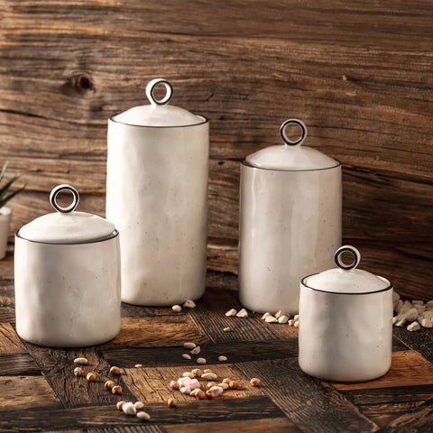 Karaca Lina 4 Piece Porcelain Spice Jar Set, Multi