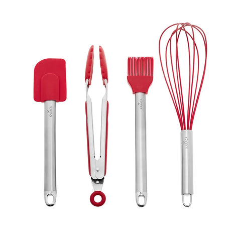 Karaca 10 Piece Cake Baking Utensil Set, Red Silver