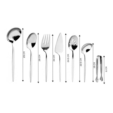 Karaca Lizbon 7 Piece Kitchen Utensil Set, Silver