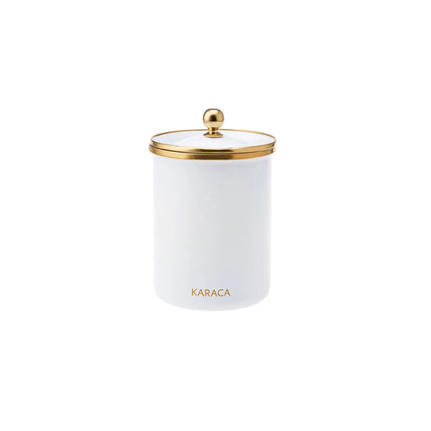 Karaca Troy Enamel Storage Jar, 1300ml, White Gold