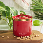 Karaca Troy Enamel Storage Jar, Small, Red Gold