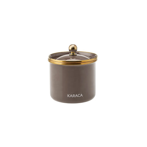 Karaca Troy Enamel Storage Jar, Small, Black Gold