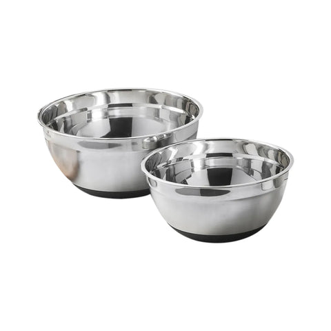 Karaca 2 Piece Stainless Steel Mixing Bowl Set, Silver