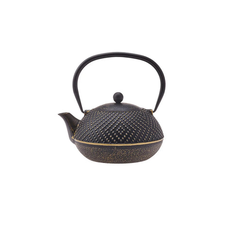 Karaca Dark Gold Cast Iron Induction Teapot, 900ml, Black Gold