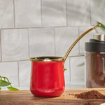 Karaca Troy Enamel Induction Turkish Coffee Pot, 350ml, Red Gold