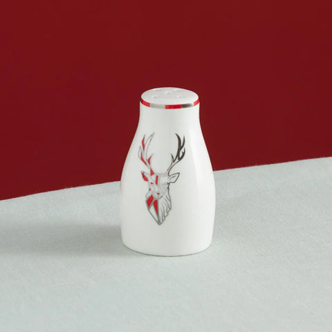 Karaca Aries Porcelain Salt and Pepper Shaker, 30ml, Red Multi