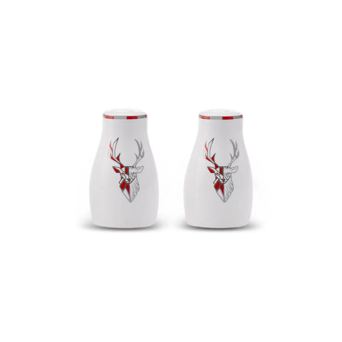 Karaca Aries Porcelain Salt and Pepper Shaker, 30ml, Red Multi