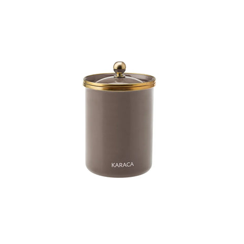 Karaca Troy Enamel Storage Jar, 1300ml, Black Gold