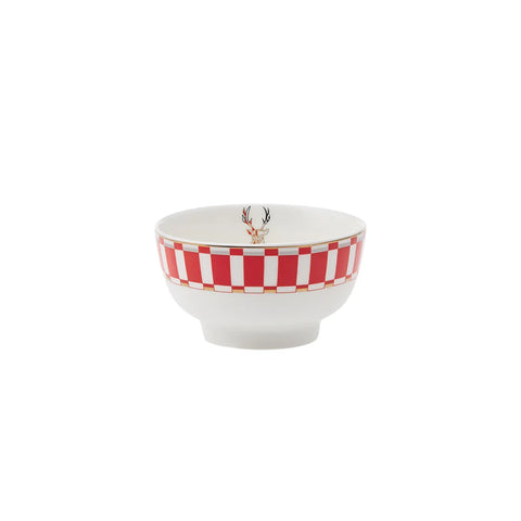 Karaca Aries Porcelain CerealSoup Bowl, 14cm, Red Multi