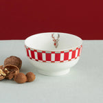 Karaca Aries Porcelain Snack Bowl, 12cm, Red Multi