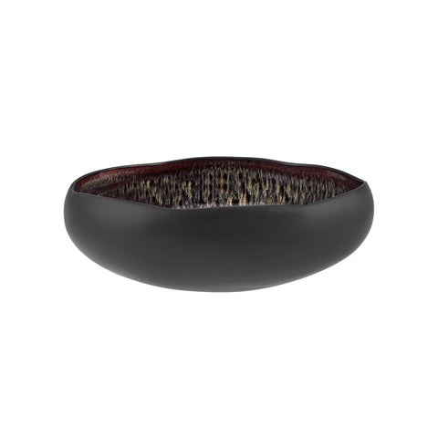 Karaca Galactic Reactive Glaze Serving Bowl, Medium, Black