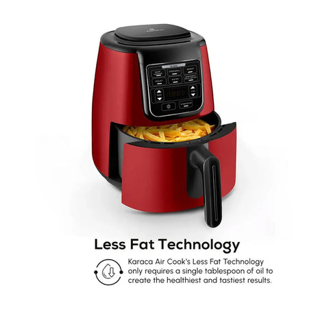 Karaca Air Cook XL 2 in 1 Air Fryer with Stew Function, 4L, 1550W, Ruby