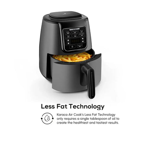 Karaca Air Cook XL 2 in 1 Air Fryer, 4L, 1550W, Space Grey