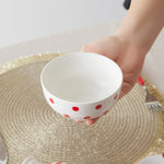 Karaca Polka Dot Porcelain Snack Bowl, 11cm, White Multi