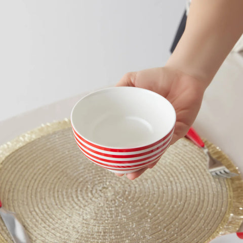 Karaca Polka Dot Porcelain Lined Snack Bowl, 11cm, White Multi