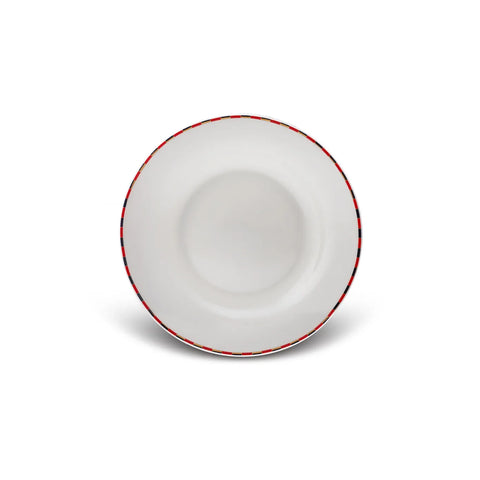 Karaca Aries Porcelain Dinner Plate, 22cm, Red Multi