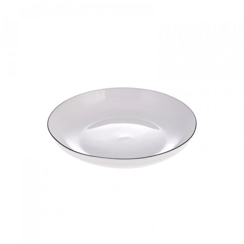 Karaca Elica Porcelain Pasta Bowl, 20cm, White Black