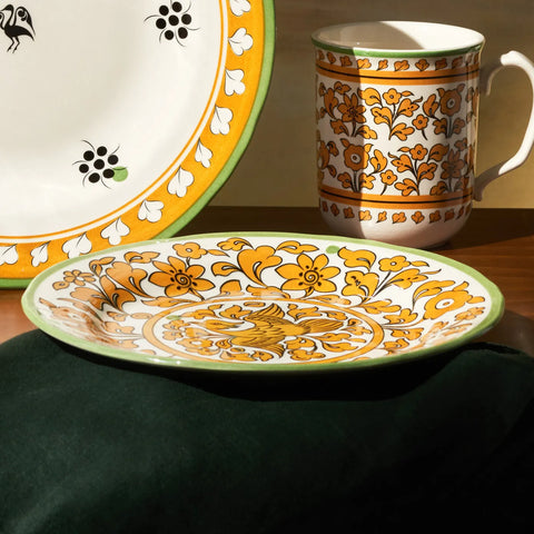 Karaca Paye Seljuk Collection Porcelain Side Plate, 21cm, Yellow Multi