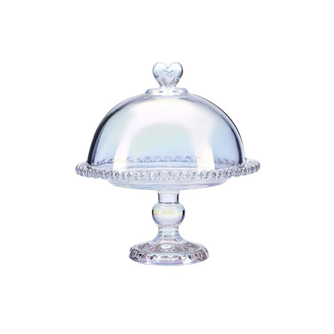 Karaca Rory Glass Cake Dome with Stand, 19cm, Transparent