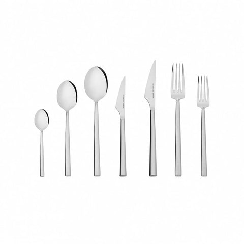 Karaca Halley 84-Piece 316+ Stainless Steel Cutlery Set for 12 People, Platinum