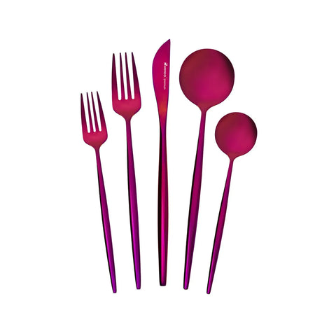 Karaca Orion 30-Piece Stainless Steel Cutlery Set for 6 People, Purple