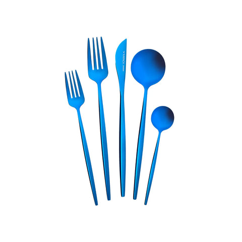 Karaca Orion 30-Piece Stainless Steel Cutlery Set for 6 People, Blue