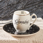 Karaca Signs of the Zodiac Gemini Porcelain Espresso Turkish Coffee Cup, 90ml, Multi